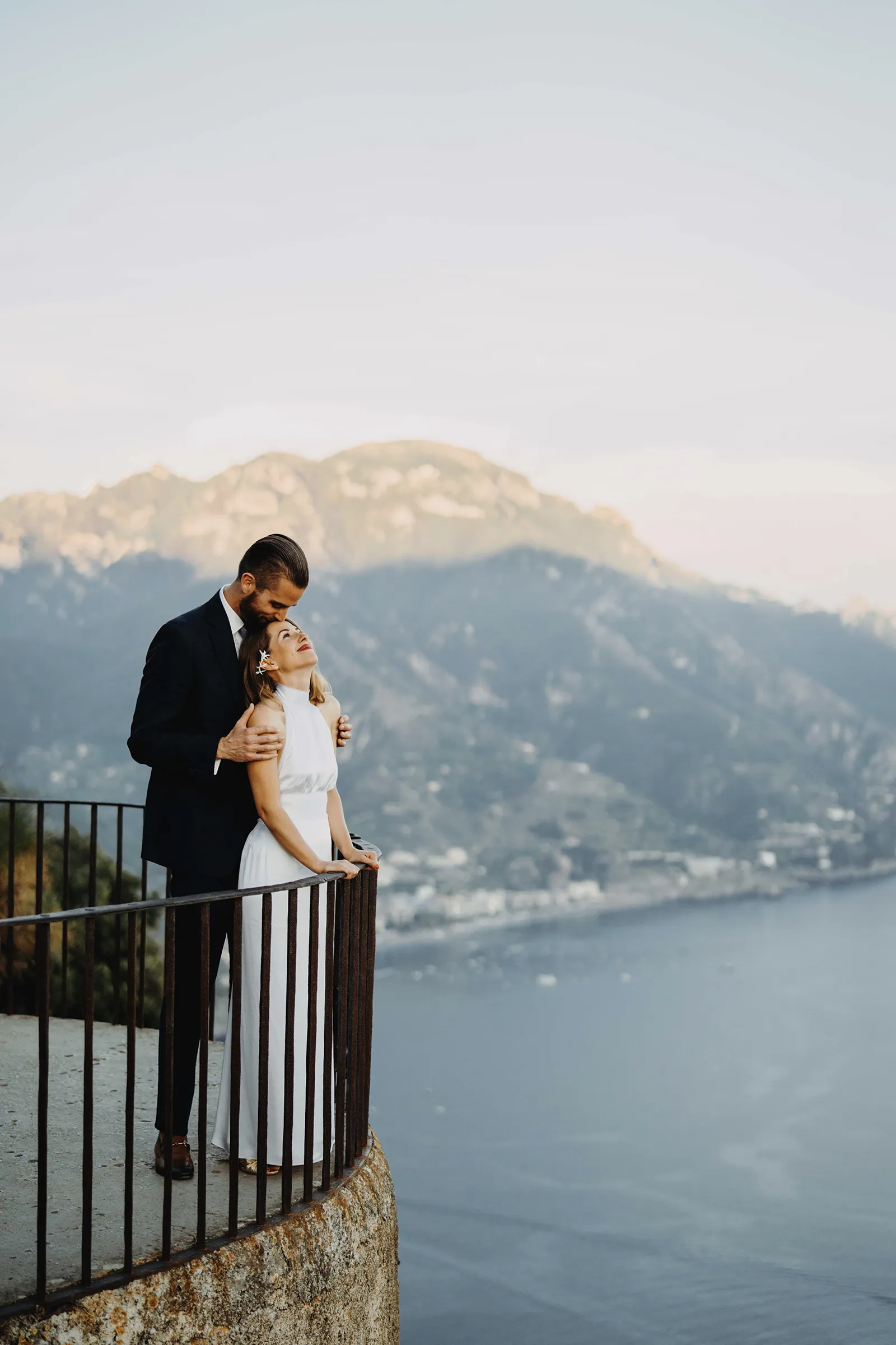 Destination elopement couple in Ravello overlooking the Amalfi Coast