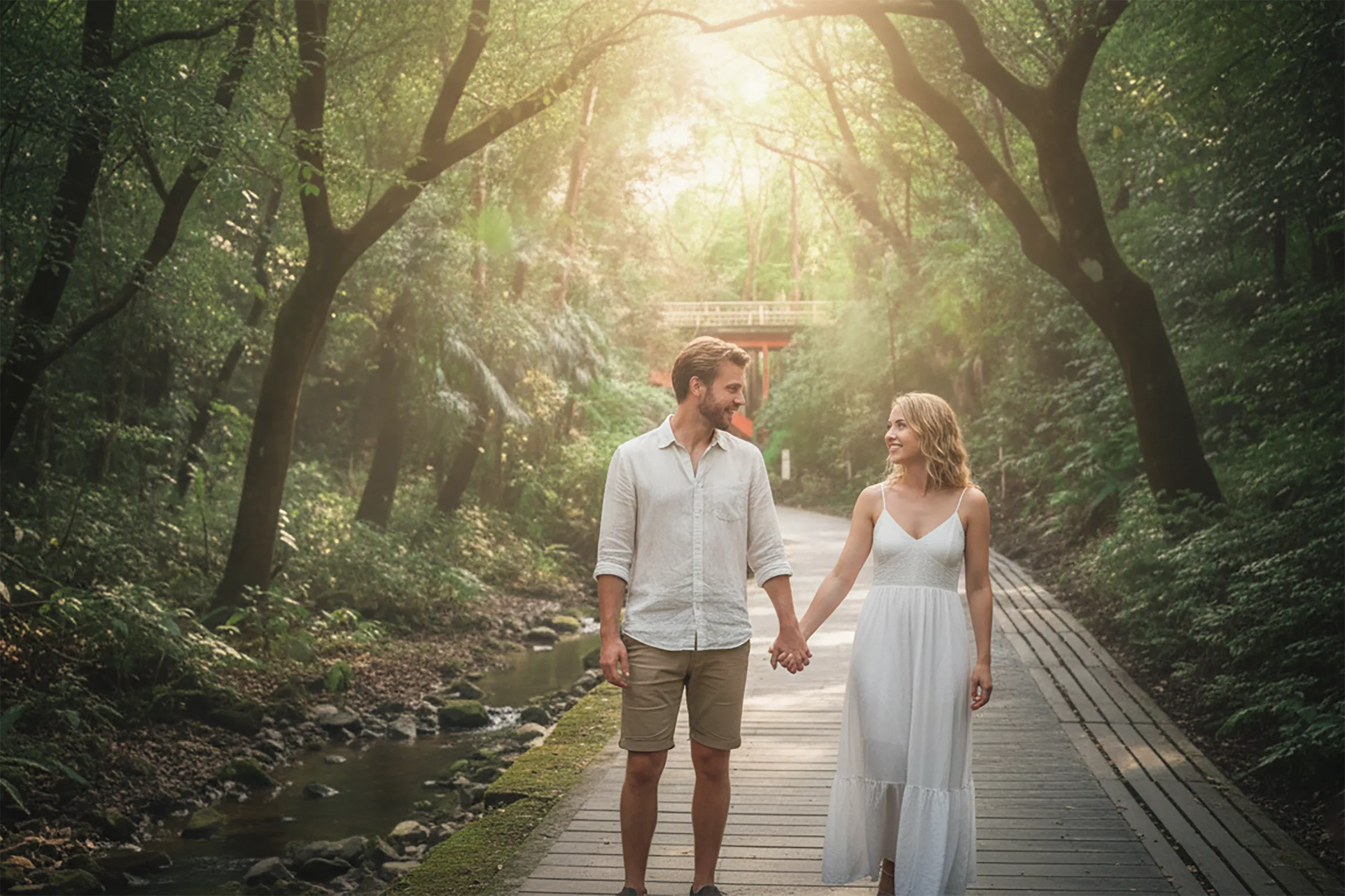 Romantic couple photoshoot in Tokyo forest park